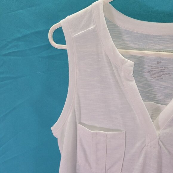 White Sonoma Sleeveless V-Neck Top With Pockets Medium Size - Picture 3 of 8